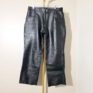 Biker Style Jamin Leather Mid-Rise Cowhide Pants - Women's Size 14